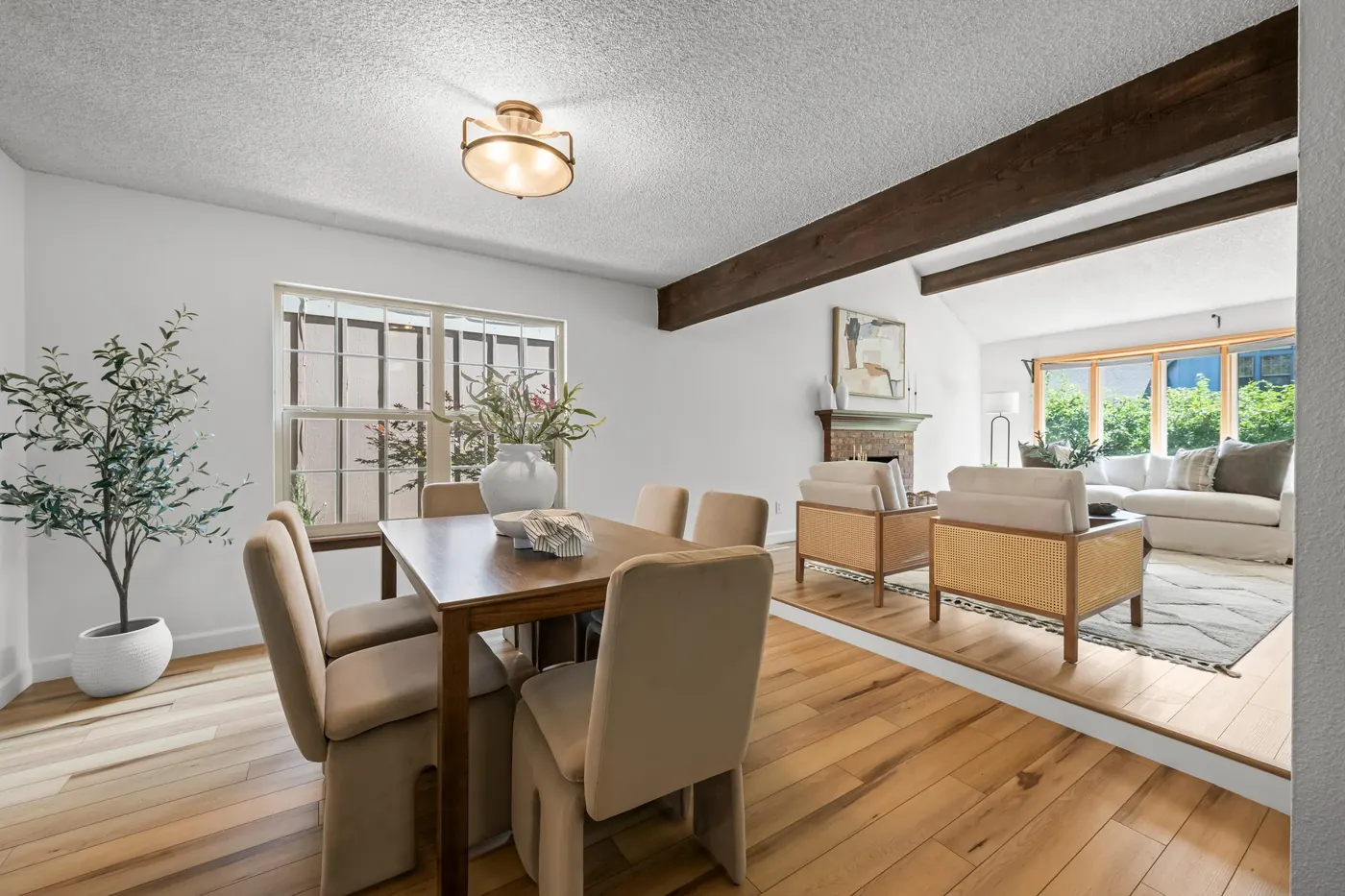 Dining area opening to the living room